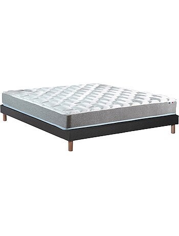 Ensemble matelas mousse haute résilience cirrus avec sommier - confort français - sommier - noir