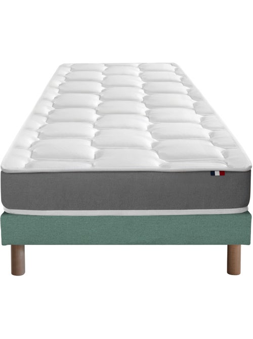 Ensemble matelas mousse haute résilience CIRRUS avec sommier - confort français - Vert celadon - Kiabi Ensemble matelas mousse haute résilience CIRRUS avec sommier - confort français - Vert celadon - Kiabi