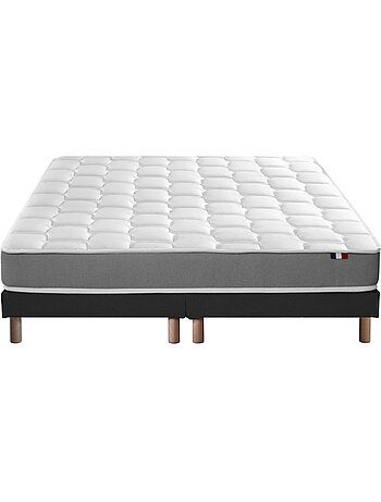 Ensemble Matelas Mousse Haute Résilience CIRRUS + Sommier Made in France , Sommier Noir