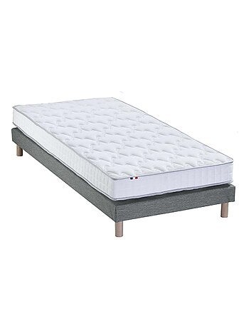 Ensemble Matelas Mousse Haute Résilience ESSENCE + Latex 3 zones +Sommier , Sommier Vert