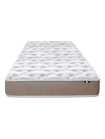 Ensemble Matelas Mousse Haute Résilience ESSENCE + Latex 3 zones +Sommier , Sommier Vert
