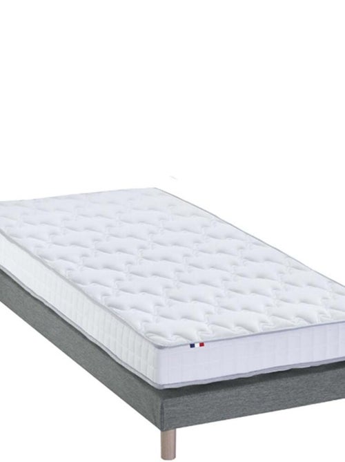 Ensemble Matelas Mousse Haute Résilience ESSENCE + Latex 3 zones +Sommier , Sommier Gris chiné - Kiabi