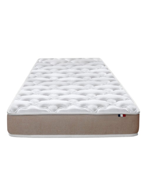 Ensemble Matelas Mousse Haute Résilience ESSENCE + Latex 3 zones +Sommier , Sommier Gris chiné - Kiabi