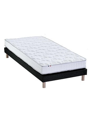 Ensemble Matelas Mousse Haute Résilience ESSENCE + Latex 3 zones +Sommier , Sommier Vert