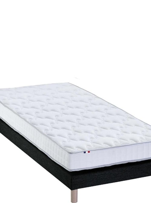 Ensemble Matelas Mousse Haute Résilience ESSENCE + Latex 3 zones +Sommier , Sommier Noir - Kiabi