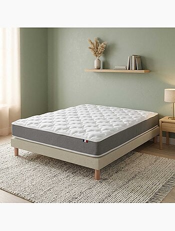 Ensemble matelas mousse haute résilience, H16, sommier en kit beige