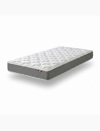 Ensemble matelas mousse haute résilience, H16, sommier en kit gris