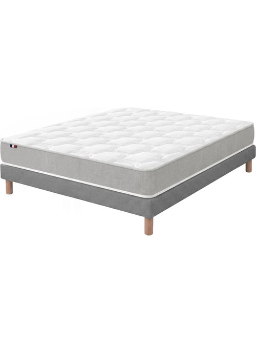 Ensemble matelas mousse haute résilience sommier déco gris foncé - Kiabi Ensemble matelas mousse haute résilience sommier déco gris foncé - Kiabi