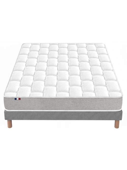 Ensemble matelas mousse haute résilience sommier déco gris foncé - Kiabi Ensemble matelas mousse haute résilience sommier déco gris foncé - Kiabi