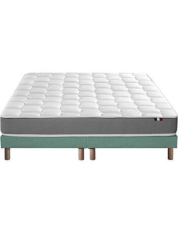 Ensemble matelas mousse haute résilience sommier noir 140x190
