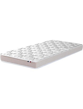 Ensemble matelas mousse latex 3 zones sommier blanc 90x190