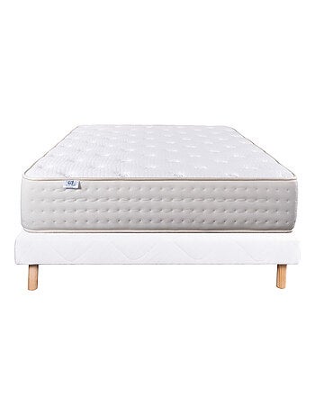 Ensemble matelas mousse mémoire de forme 26 cm et sommier blanc