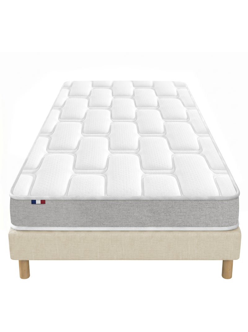 Ensemble matelas mousse mémoire de forme zenith sommier déco beige Beige clair - Kiabi