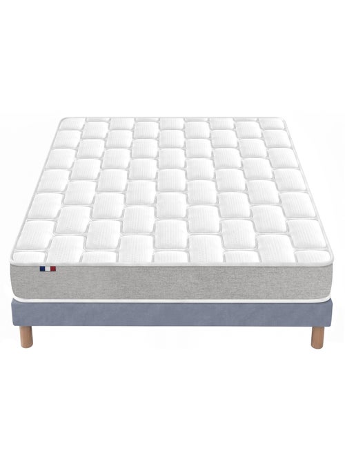 Ensemble matelas mousse mémoire de forme zenith sommier déco bleu - Kiabi Ensemble matelas mousse mémoire de forme zenith sommier déco bleu - Kiabi