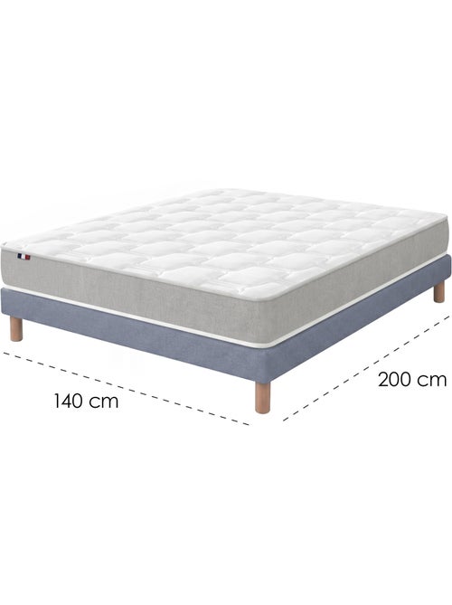 Ensemble matelas mousse mémoire de forme zenith sommier déco bleu - Kiabi Ensemble matelas mousse mémoire de forme zenith sommier déco bleu - Kiabi