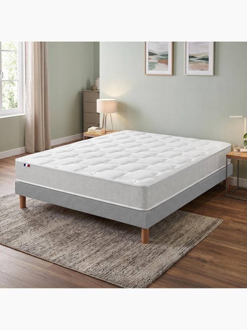 Ensemble matelas mousse mémoire de forme zenith sommier déco gris foncé - Kiabi