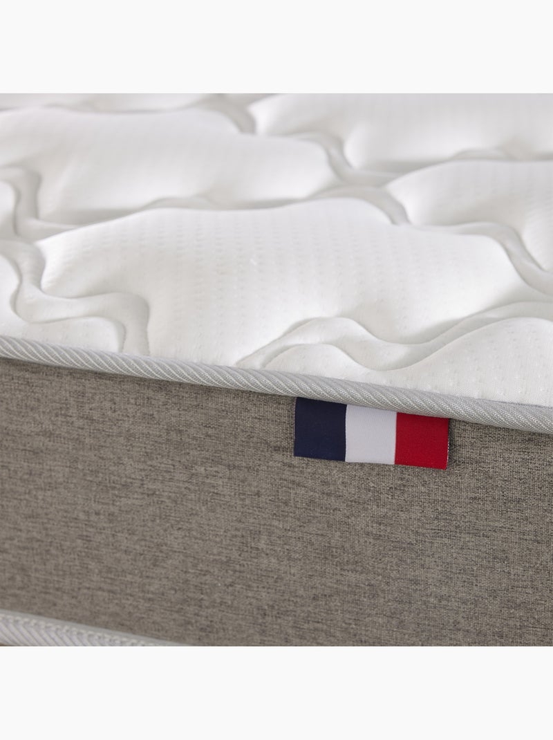 Ensemble matelas mousse mousse, H16, 25 kg/m³, sommier, tete de lit capitonnee beige Beige clair - Kiabi