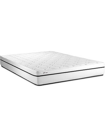 Ensemble Matelas Mousse polyuréthane à mémoire de forme et Sommier tapissier en kit Noir - VITAL SP