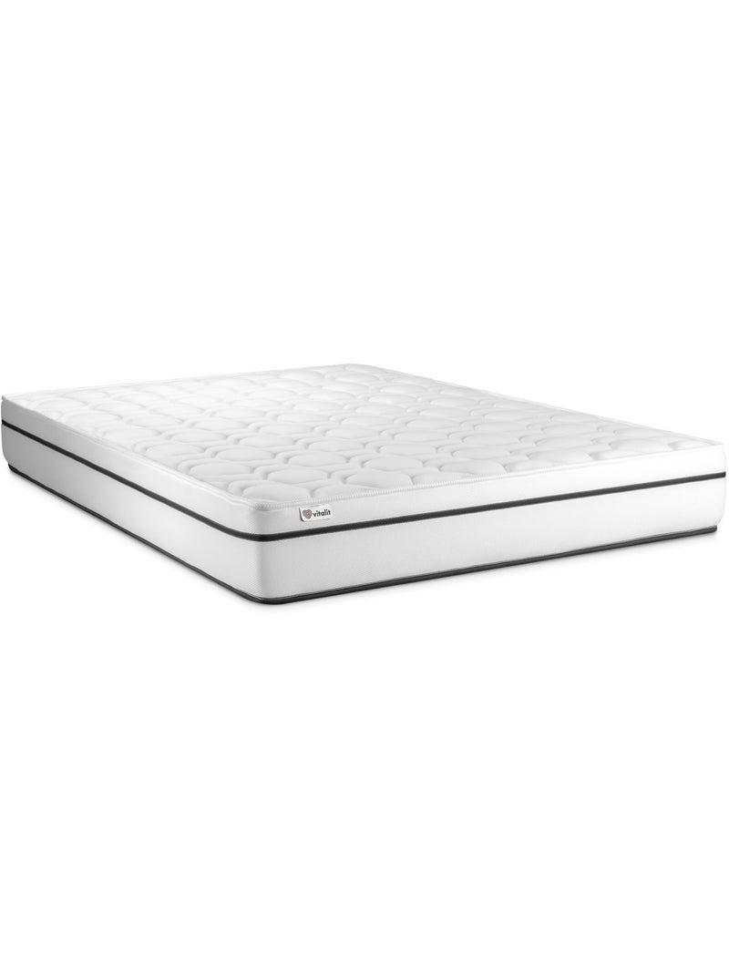 Ensemble Matelas Mousse polyuréthane à mémoire de forme et Sommier tapissier en kit Noir - VITAL SP Noir - Kiabi