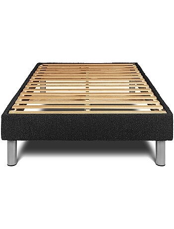 Ensemble Matelas Mousse polyuréthane à mémoire de forme et Sommier tapissier en kit Noir - VITALMEM
