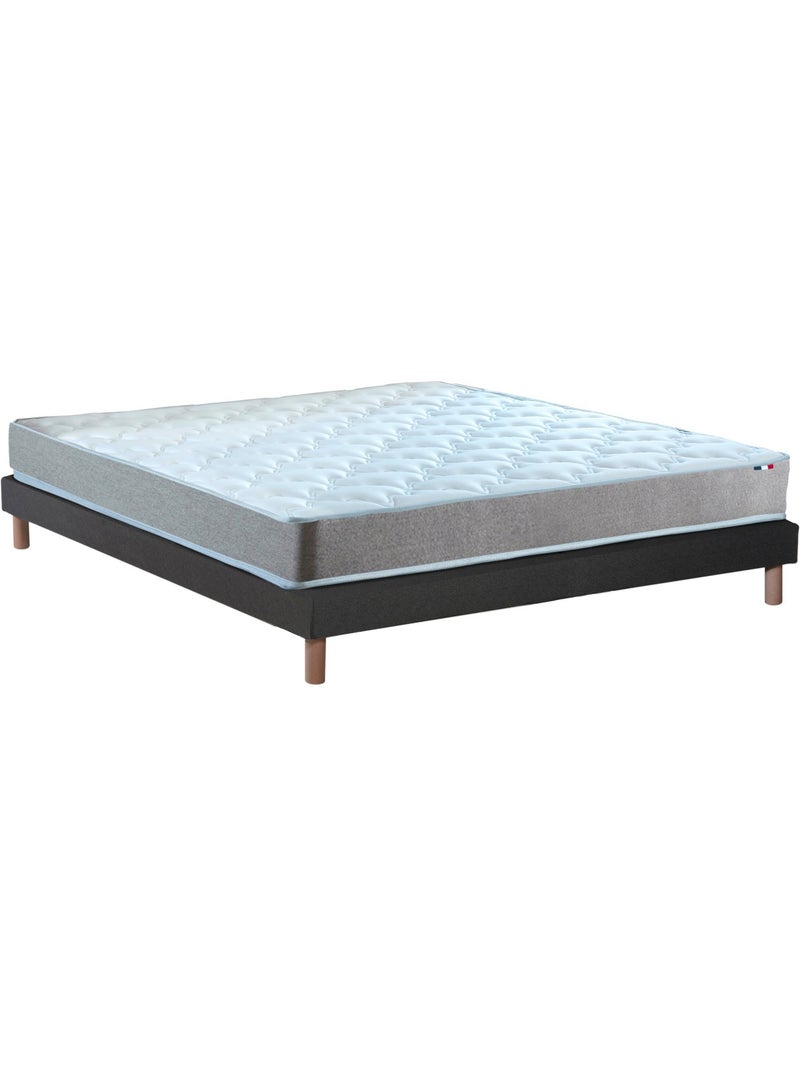 Ensemble matelas mousse réversible sommier bleu 90x190 Blanc Bleu - Kiabi