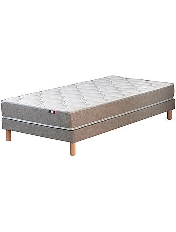 Ensemble matelas mousse réversible sommier bleu 90x190