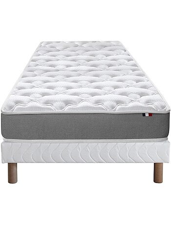 Ensemble matelas mousse réversible STRATUS et sommier - confort français - Sommier - Bleu denim