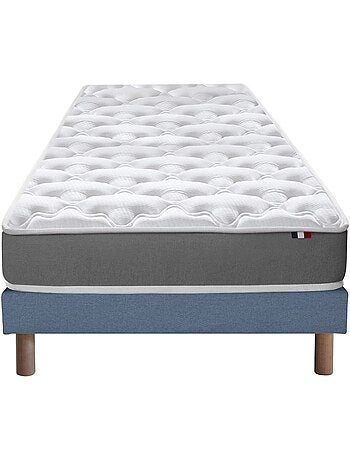 Ensemble matelas mousse réversible STRATUS et sommier - confort français - Sommier - Bleu denim