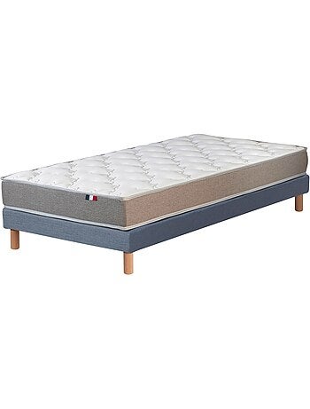 Ensemble matelas mousse réversible STRATUS et sommier - confort français - Sommier - Bleu denim