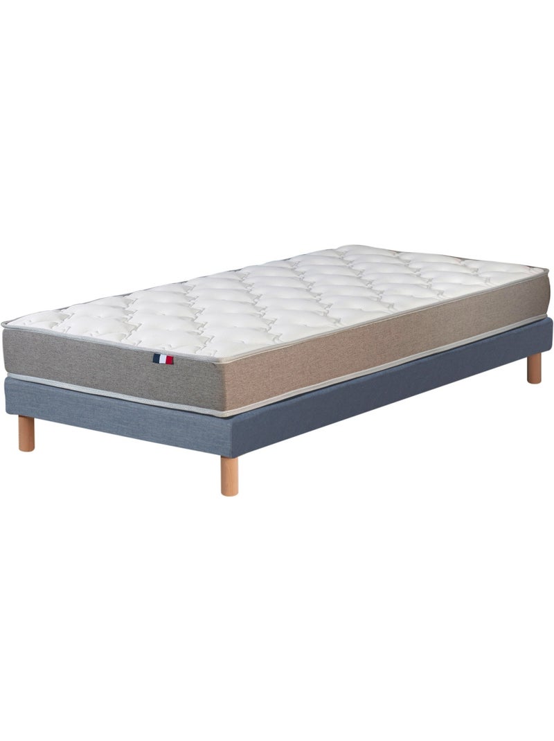 Ensemble matelas mousse réversible STRATUS et sommier - confort français - Sommier - Bleu denim Blanc Bleu - Kiabi