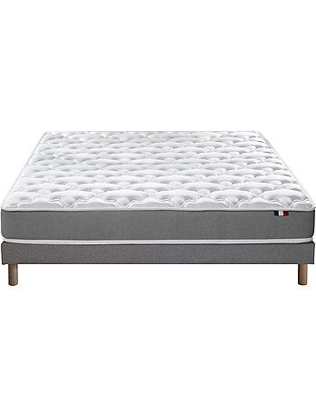 Ensemble matelas mousse réversible STRATUS et sommier - confort français - Sommier - Bleu denim