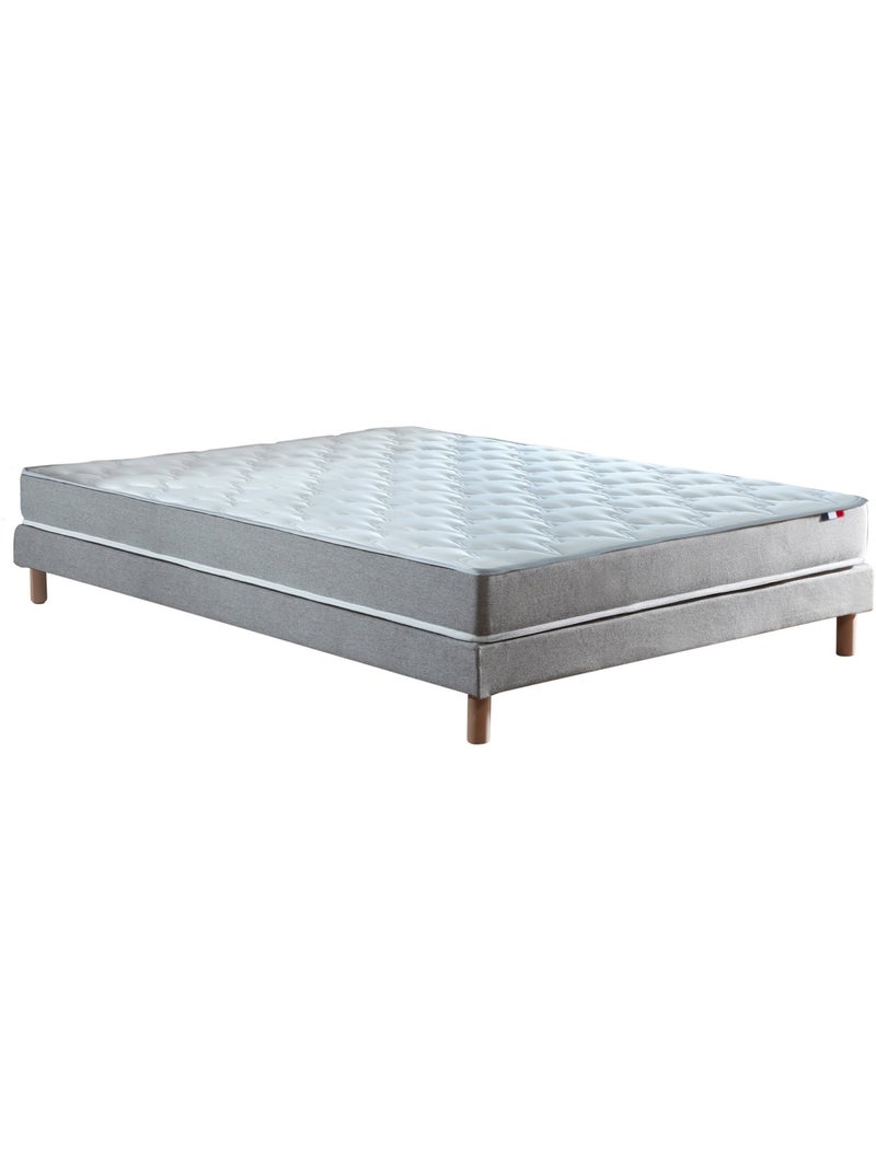 Ensemble matelas mousse réversible STRATUS et sommier - confort français - Sommier - Gris chiné Blanc Gris - Kiabi