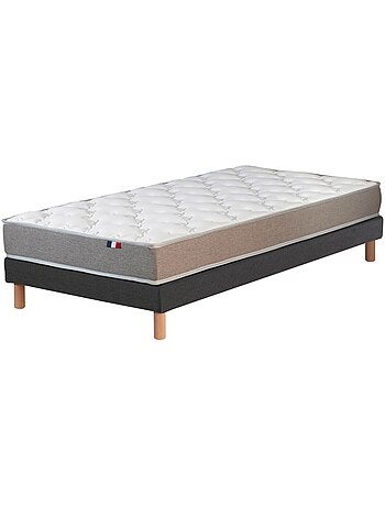 Ensemble matelas mousse réversible STRATUS et sommier - confort français - Sommier - Bleu denim