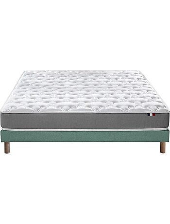 Ensemble matelas mousse réversible STRATUS et sommier - confort français - Sommier - Bleu denim