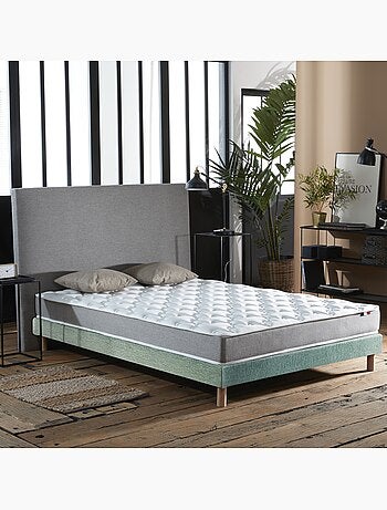 Ensemble matelas mousse réversible STRATUS et sommier - confort français - Sommier - Bleu denim