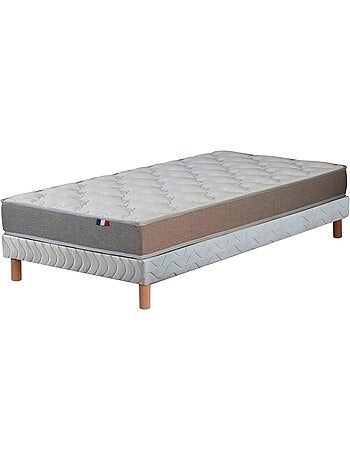 Ensemble Matelas Mousse réversible STRATUS + Sommier Made in France , Sommier Bleu denim