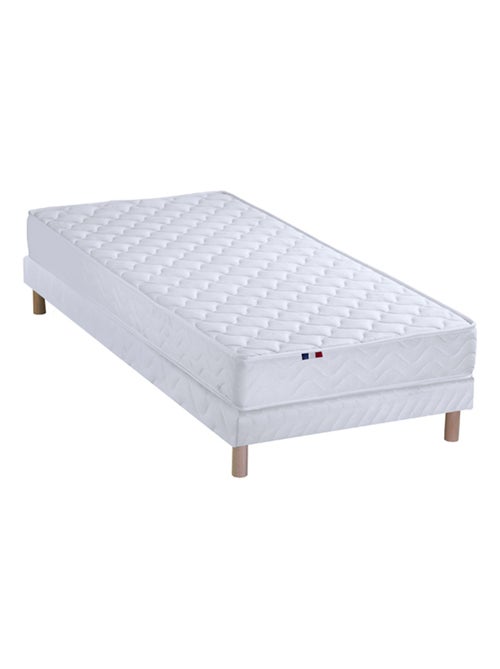 Ensemble Matelas Mousse réversible STRATUS + Sommier Made in France , Sommier Blanc - Kiabi