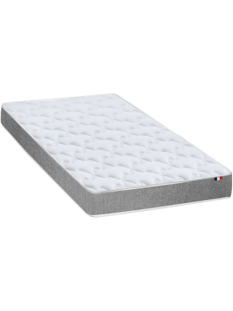 Ensemble Matelas Mousse réversible STRATUS + Sommier Made in France , Sommier Gris chiné Blanc Gris - Kiabi