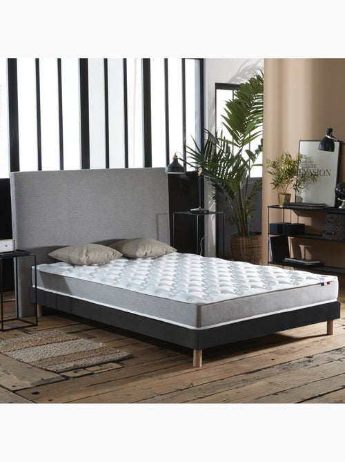 Ensemble Matelas Mousse réversible STRATUS + Sommier Made in France , Sommier Noir - Kiabi