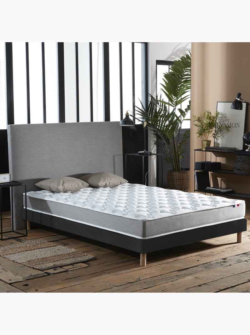 Ensemble Matelas Mousse réversible STRATUS + Sommier Made in France , Sommier Noir gris anthracite - Kiabi