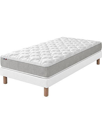 Ensemble matelas mousse sommier déco blanc