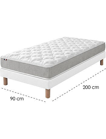 Ensemble matelas mousse sommier déco blanc