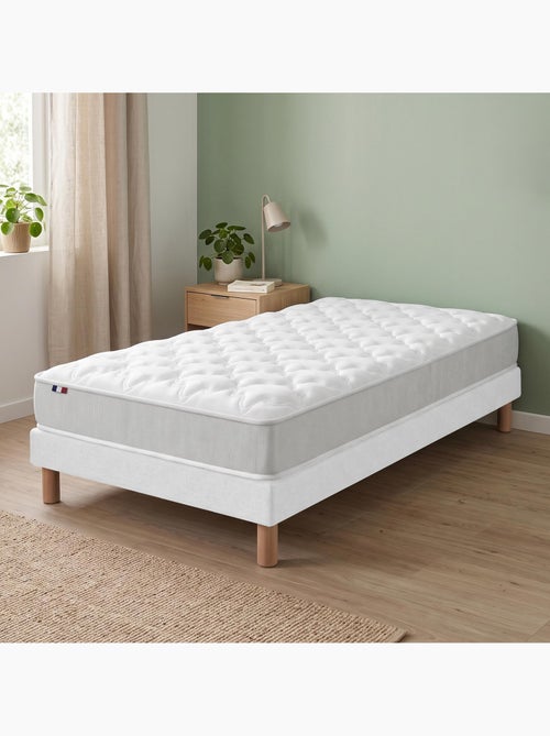 Ensemble matelas mousse sommier déco blanc - Kiabi