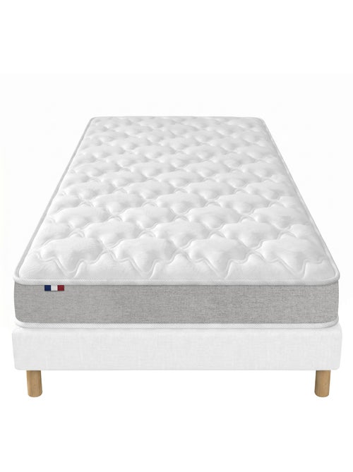 Ensemble matelas mousse sommier déco blanc - Kiabi