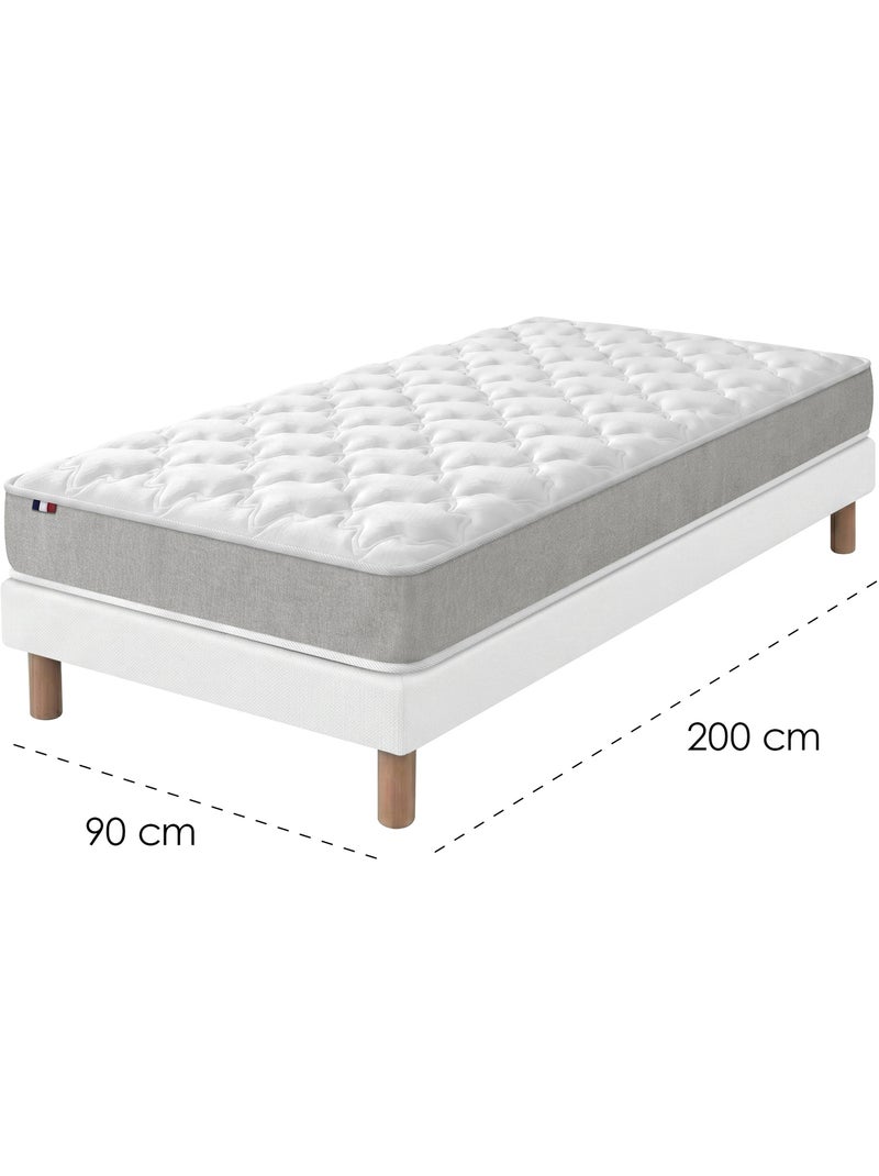Ensemble matelas mousse sommier déco blanc Blanc - Kiabi