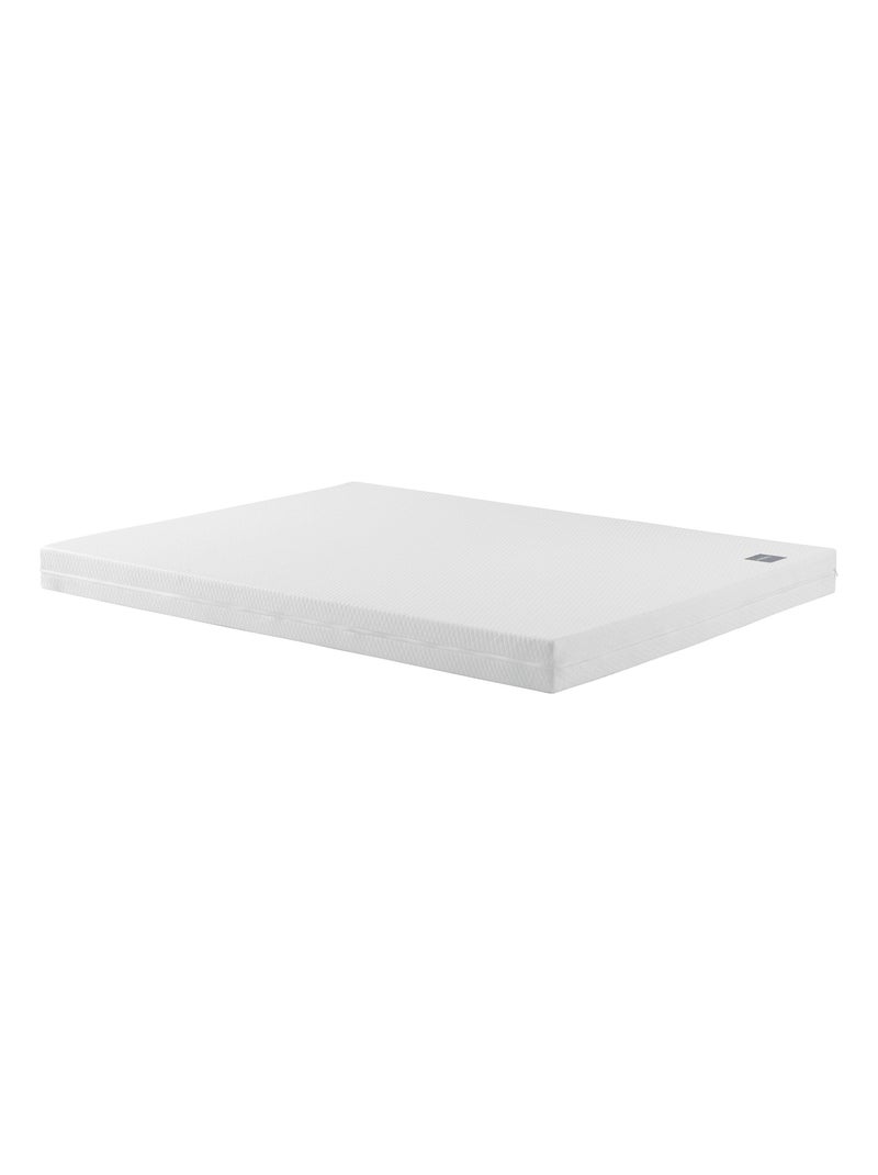 Ensemble matelas mousse, sommier, pieds, couette et oreiller Aurore 100 Blanc - Kiabi