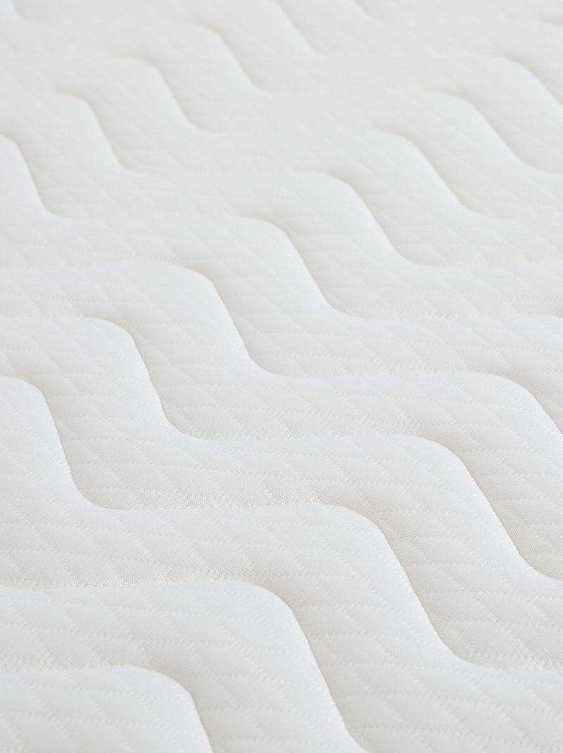 Ensemble matelas mousse, sommier, pieds, couette et oreiller Aurore 200 Blanc - Kiabi