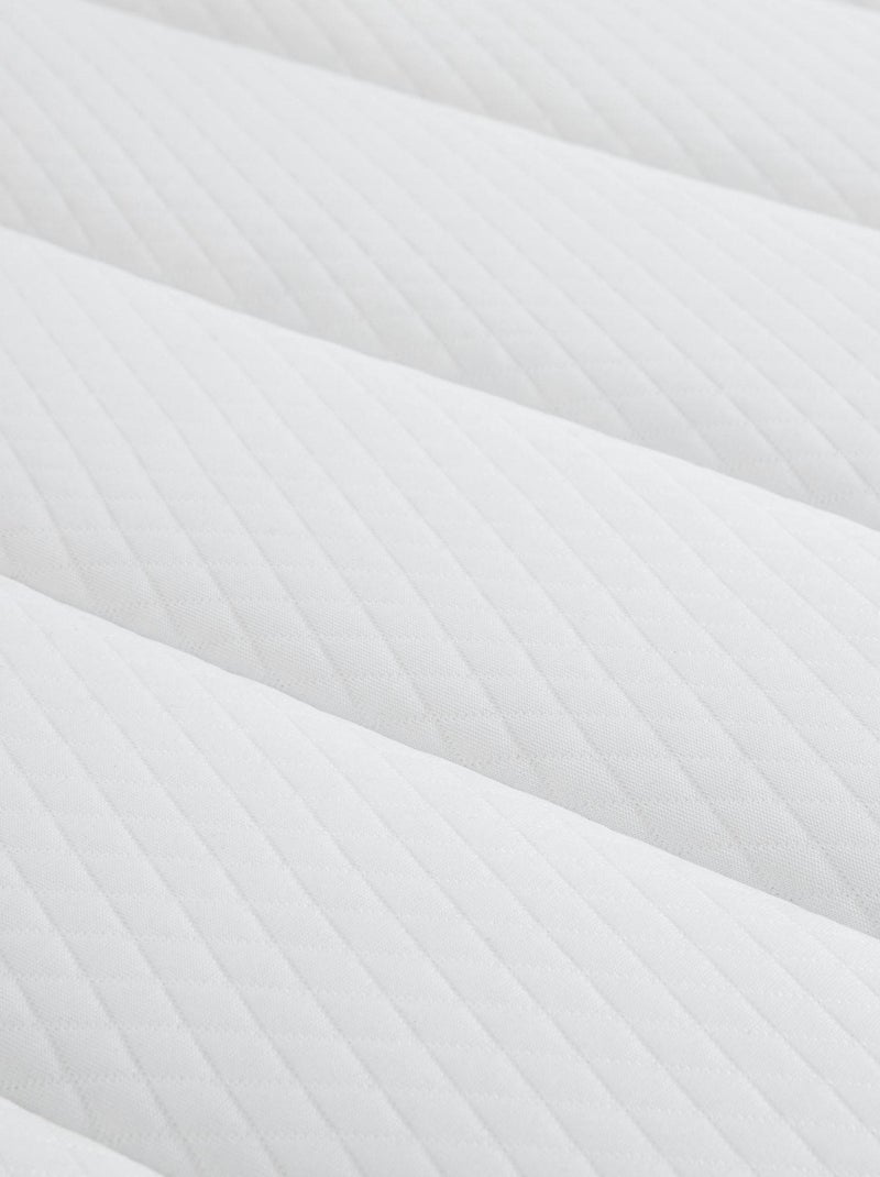 Ensemble matelas mousse, sommier, pieds, couette et oreiller Aurore 300 Blanc - Kiabi