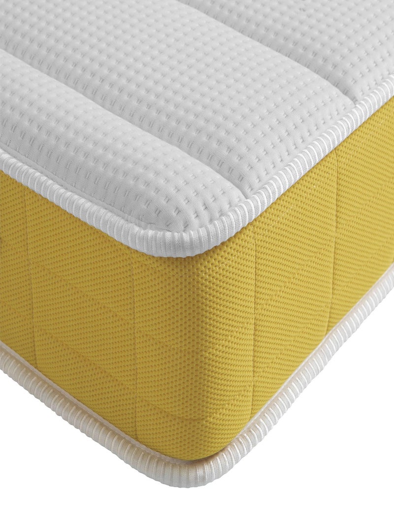 Ensemble matelas mousse, sommier, pieds, couette et oreiller Aurore 400 Blanc - Kiabi