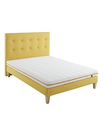 Ensemble matelas mousse, sommier, pieds et tête de lit Aurore 200